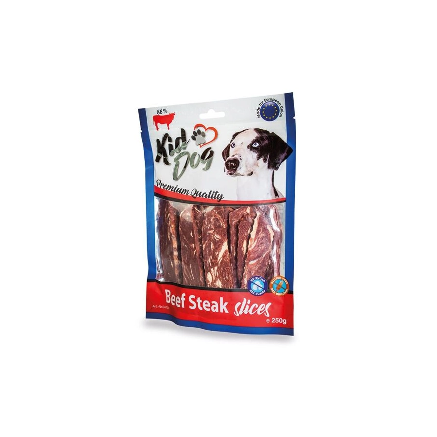 KIDDOG Slices plačios jautienos juostelės 250g