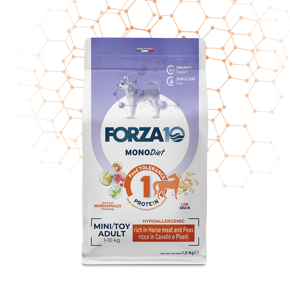 FORZA10 Monodiet Mini/Toy Adult šunims su arkliena ir žirniais 1,5kg