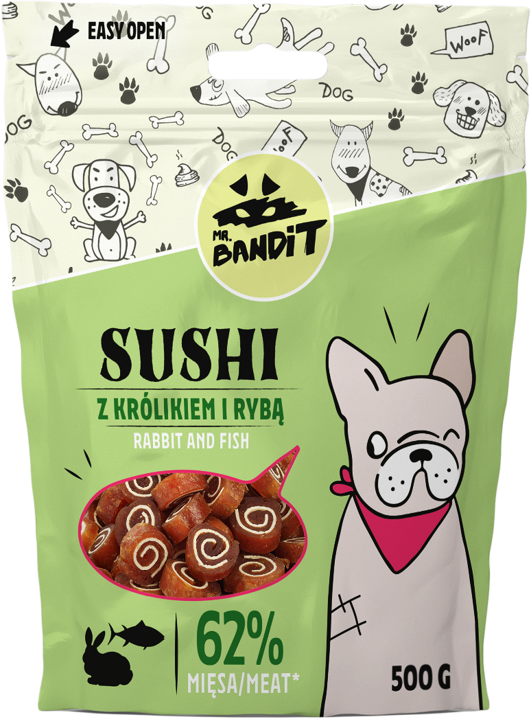 Mr. Bandit SUSHI triušiena su žuvimi 500g