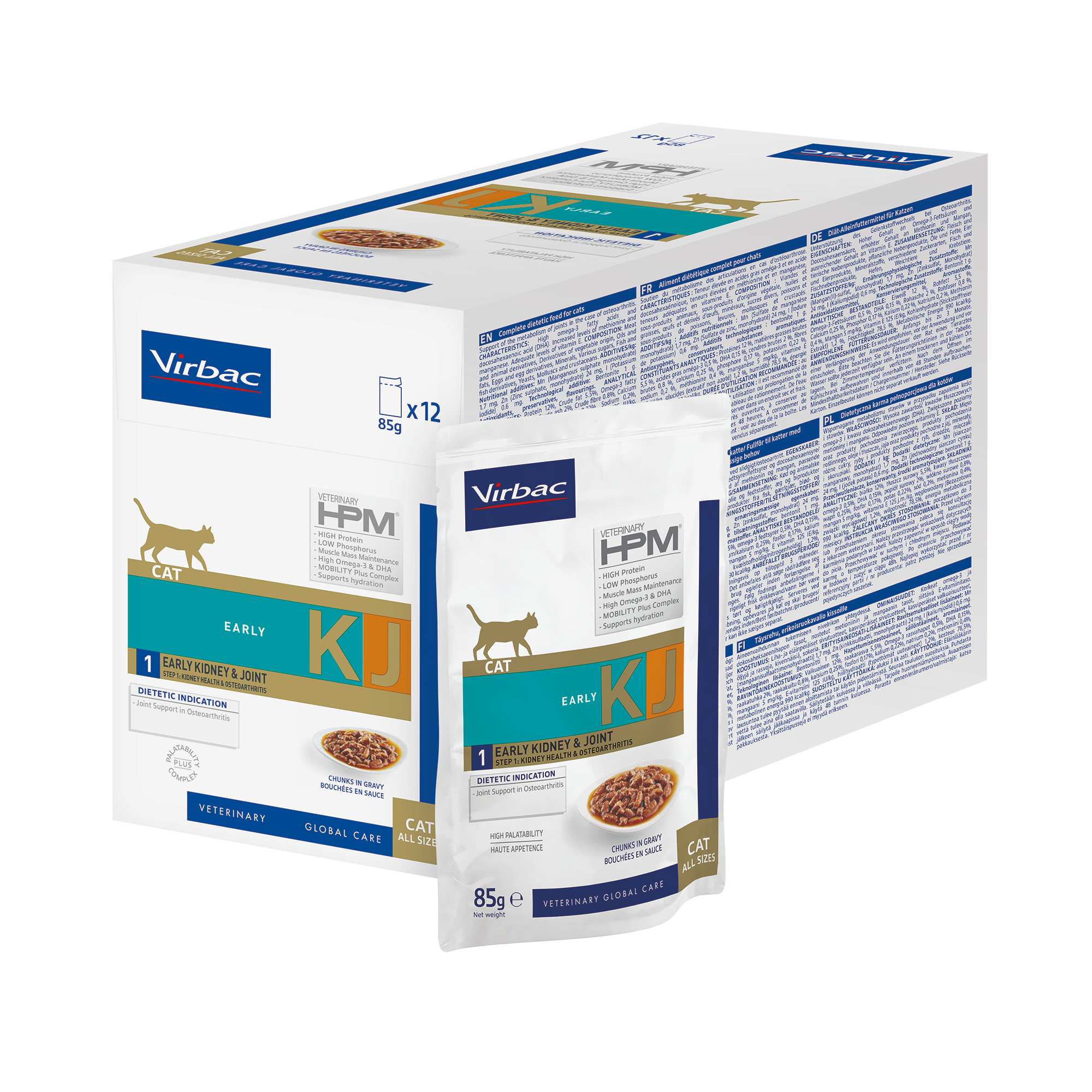 Virbac K1 Early Kidney Joint Cat Wet 85gx12vnt