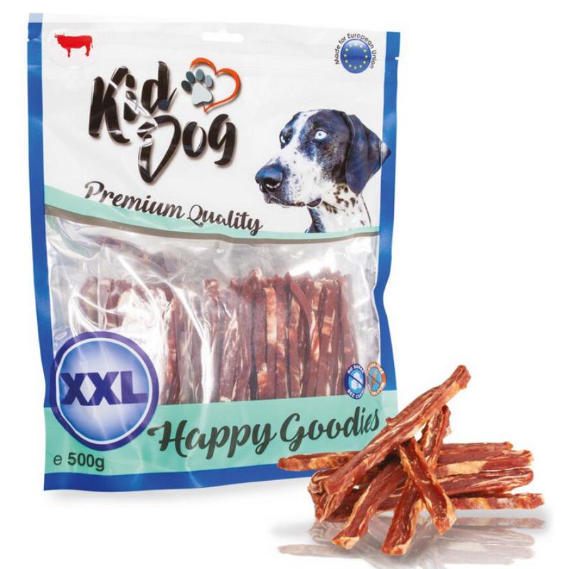 KIDDOG Strips jautienos natūralios juostelės 500g