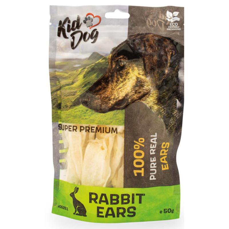 KIDDOG 100% natūralios triušių ausys 50g