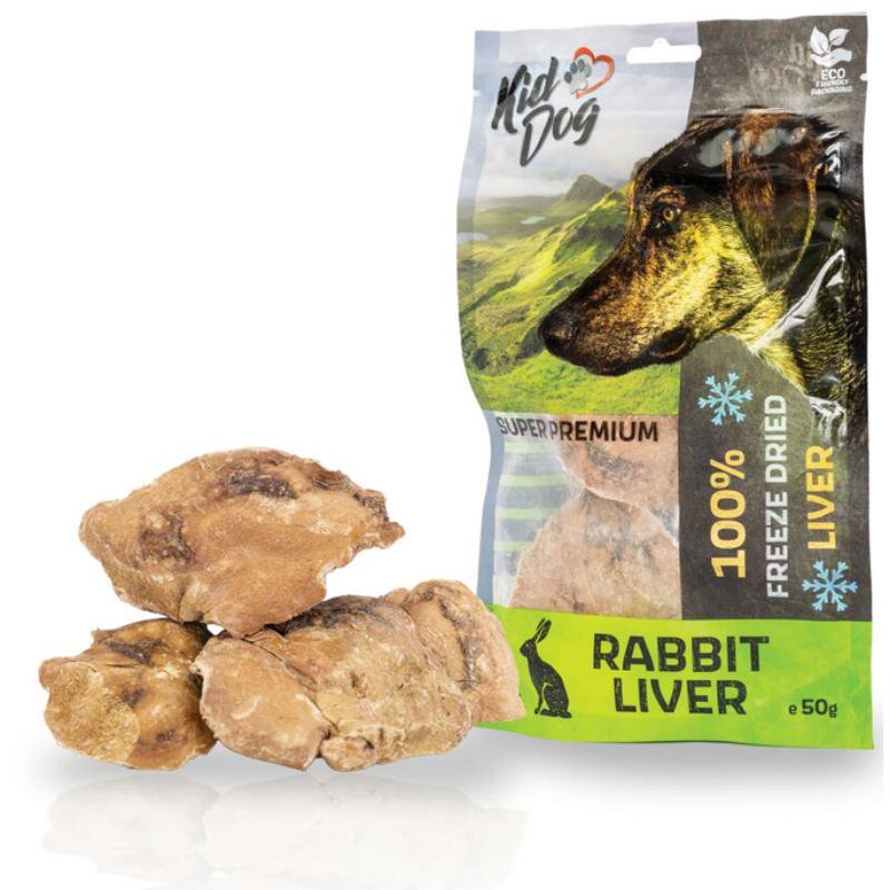 KIDDOG 100% liofilizuotos triušių kepenys 50g