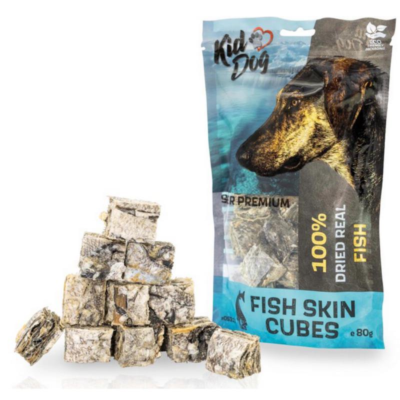 KIDDOG 100% žuvies odos kubeliai 80g