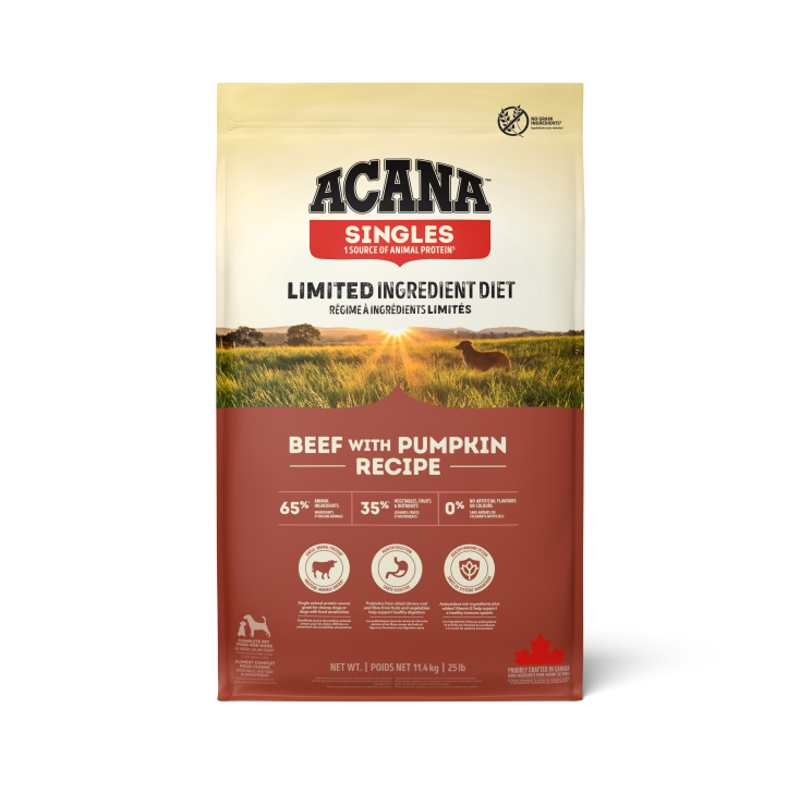Acana Singles Beef with Pumpkin Recipe sausas pašaras šunims 11,4 kg