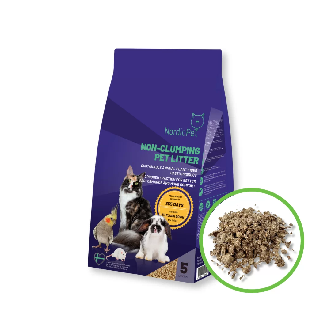 Vienmečių augalų pluošto kraikas NordicPet 10ltr