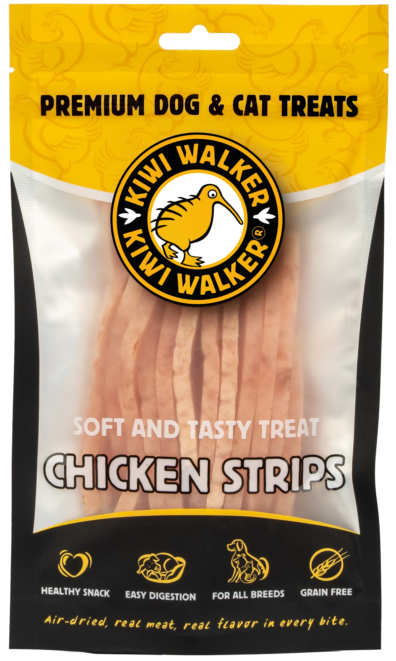 KIWI Walker Air-dried skanėstai -vištienos juostelės, 100 g 
