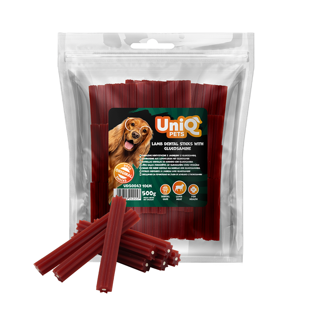 UniQ Pets – Ėrienos dantų lazdelė su gliukozaminu, 10 cm, 500 g