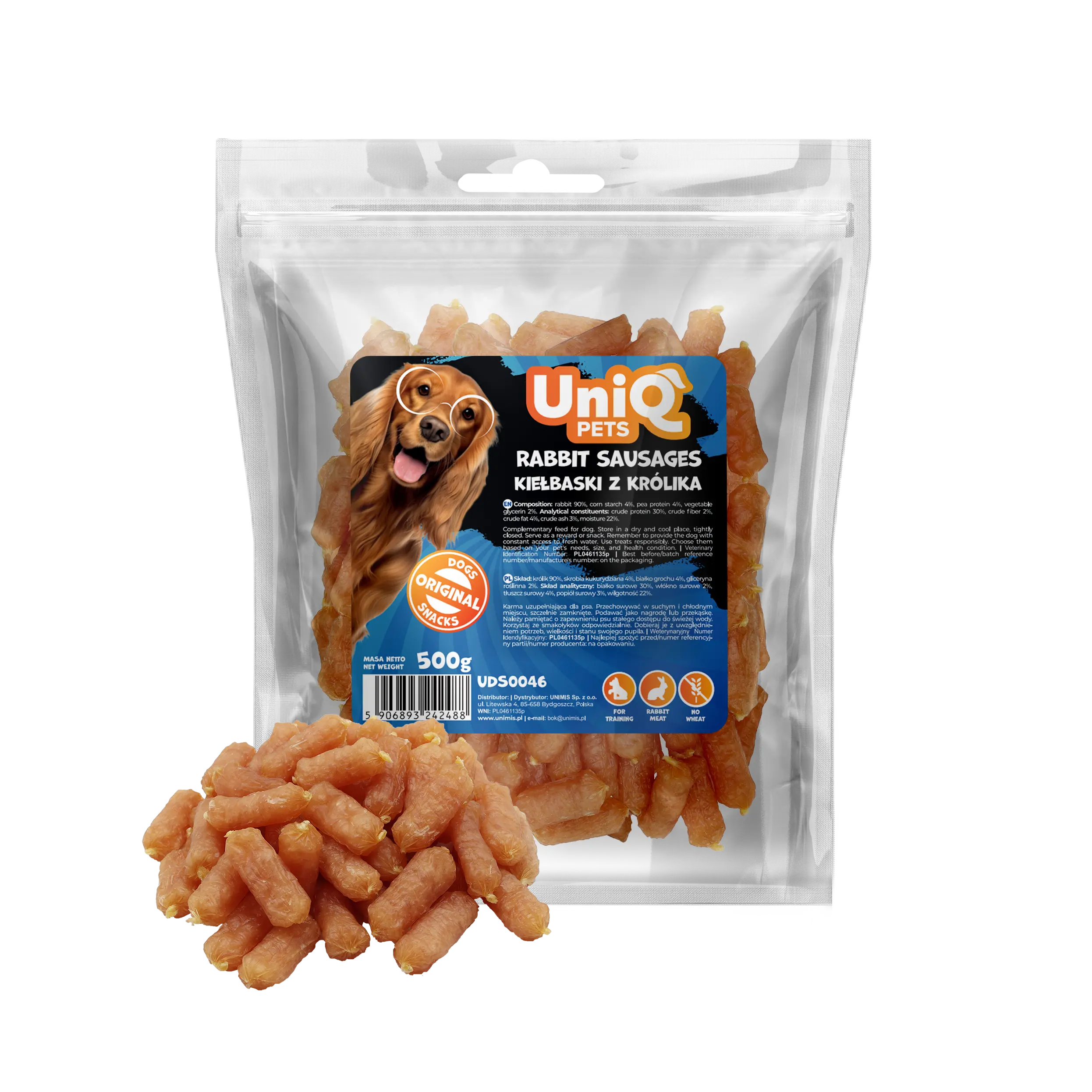 UniQ Pets – Triušienos dešrelės, 500 g