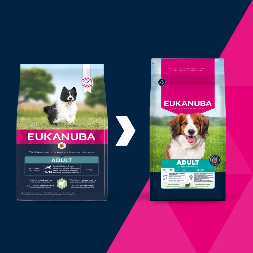 Eukanuba Adult Small & Medium Lamb & Rice 12kg.