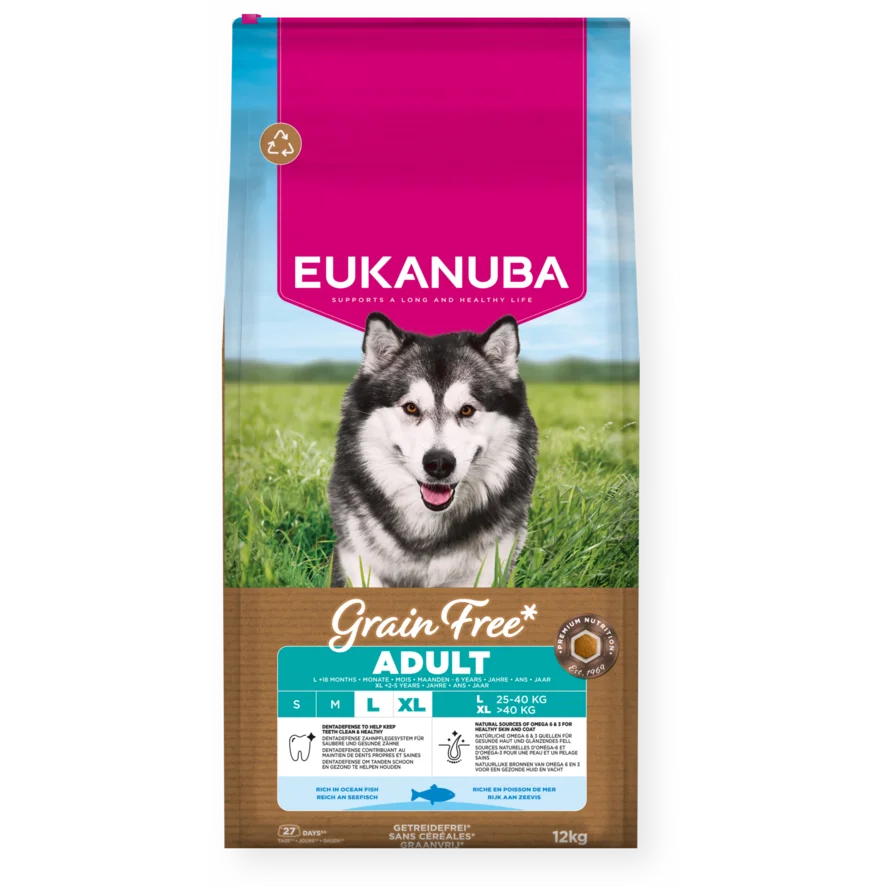 Eukanuba Adult GRAIN FREE Ocean Fish Large-XLarge 12kg