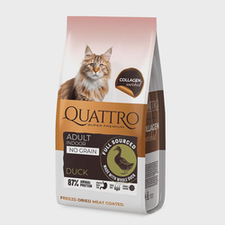 Quattro Indoor Duck Collagen sausas maistas katėms, papildytas kolagenu 7kg