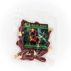 REAL DOG SNACKS Antienos kulšelė ant kalcio kauliuko 500g