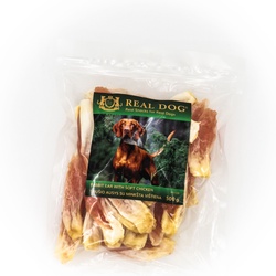 REAL DOG SNACKS Triušio ausys su minkšta vištiena 500g REAL DOG SNACKS Triušio ausys su minkšta vištiena 500g