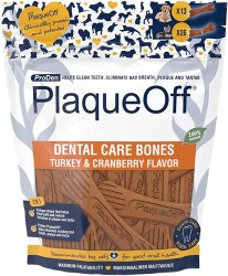 PlaqueOff – dantų priežiūros skanėstai spanguolių skonio su kalakutiena 485g