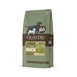 QUATTRO begrūdis visų veislių jaunų šunų pašaras su antiena, 3kg 