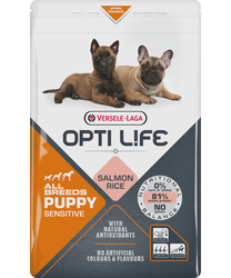 Opti Life Puppy Sensitive su lašiša ir ryžiais 12,5kg