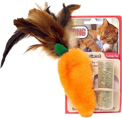 Kong Cat Refillable Catnip Feather Top Carrot