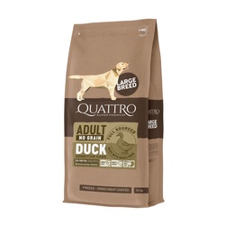 Quattro Adult Large Breed Duck begrūdis sausas maistas šunims 12kg