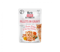 Brit Care Cat konservai katėms Fillets in Gravy Turkey & Salmon 24x85g