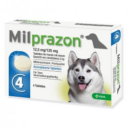 Milprazon 12,5 mg/125 mg. 5-25kg šunims  - 1 tabletė