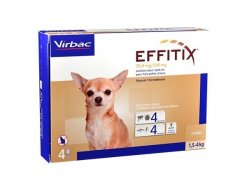 Virbac Effitix lasai šunims, 1,5-4 kg svorio 1 vnt.
