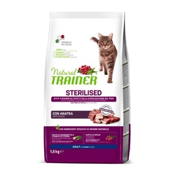 NATURAL TRAINER Cat adult Sterilised DUCK su antiena 1.5kg