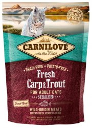 Begrūdis kačių maistas Carni Love Fresh Carp&Trout Sterilised for Adult Cat  2kg.