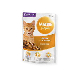IAMS guliašai delight kitten chicken in gravy 85gr