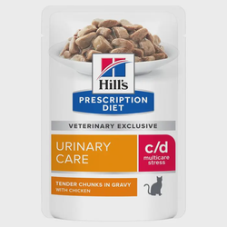 Hills Prescription Diet Feline c/d Urinary multi Stress chicken Pouch 12x85g