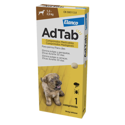 AdTab kramtomosios tabletės 1.3–2.5 kg svorio šunims 56 mg