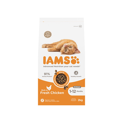 IAMS kitten sausas maistas kačiukams su vištiena 10kg