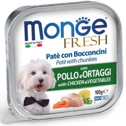 Monge Fresh šunims su vištienos gabalėliais ir daržovėmis 100g