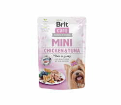Brit Care Mini konservai Chicken&Tuna fillets in gravy 24x85g