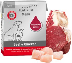 Platinum Menu Beef+Chicken begrūdis paštetas 375g
