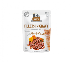 Brit Care Cat konservai katėms Fillets in Gravy Hearty Duck 24x85g