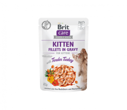 Brit Care Cat konservai kačiukams Fillets in Gravy Turkey 24x85g