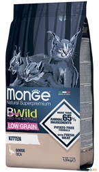 Monge BWild Kitten visavertis pašaras jauniems kačiukams su žąsiena 1,5kg