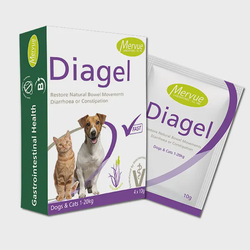 Mervue Diagel papildas nuo viduriavimo katėms ir šunims, 10g x 4 Mervue Diagel papildas nuo viduriavimo katėms ir šunims, 10g x 4