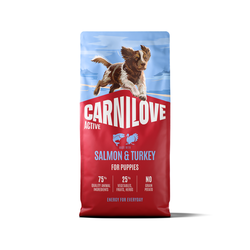 CARNILOVE ACTIVE Dog Salmon & Turkey Puppy sausas pašaras šuniukams 12 kg 