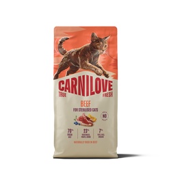 CARNILOVE TRUE FRESH Cat Dry Beef Adult Cat Sterilised sausas maistas katėms 6 kg