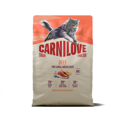CARNILOVE TRUE FRESH Cat Dry Beef Adult Cat Large Breed sausas maistas katėms 2 kg 