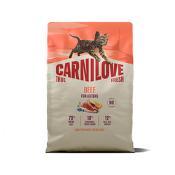 CARNILOVE TRUE FRESH Cat Dry Beef for Kittens sausas pašaras kačiukams 2 kg 