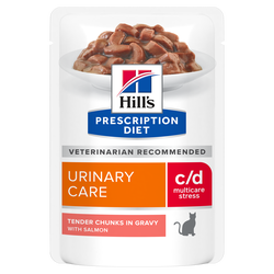 Hills Prescription Diet Feline c/d urinary multi stress salmon Pouch 12x85g
