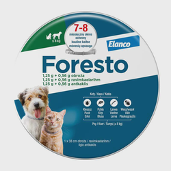FORESTO antkaklis prieš erkes šunims iki 8 kg. 