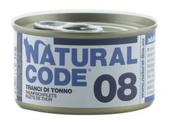 NATURAL CODE 08 tuno konservai katėms, 85 g