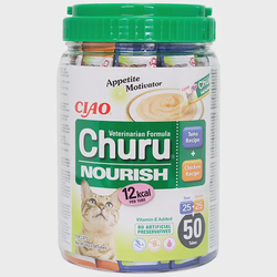 Churu funkcinis dietinis kreminis skanėstas katėms, su tunu ir vištiena 50 vnt. Churu funkcinis dietinis kreminis skanėstas katėms, su tunu ir vištiena 50 vnt.