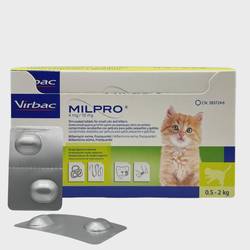 MILPRO 4 mg/10 mg, dengtos tabletės mažoms katėms , 1 tabletė