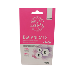BOTANICALS Multi-vitamin-snack – pašaro papildas suaugusiems nykštukiniams triušiams, šinšiloms ir degu. BOTANICALS Multi-vitamin-snack – pašaro papildas suaugusiems nykštukiniams triušiams, šinšiloms ir degu.
