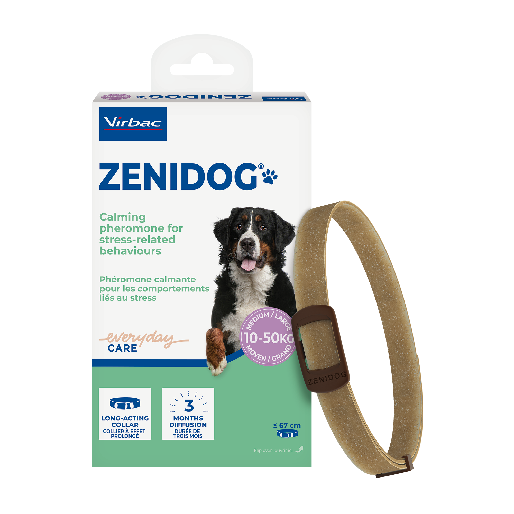 ZENIDOG ilgo veikimo raminamasis antkaklis vidutiniams ir dideliems šunims 10–50 kg